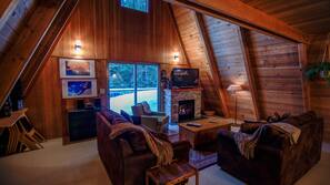 Fireplace, DVD player