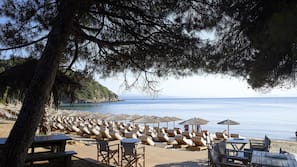 On the beach, free beach shuttle, beach cabanas, sun-loungers
