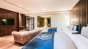 Down comforters, minibar, desk, blackout drapes