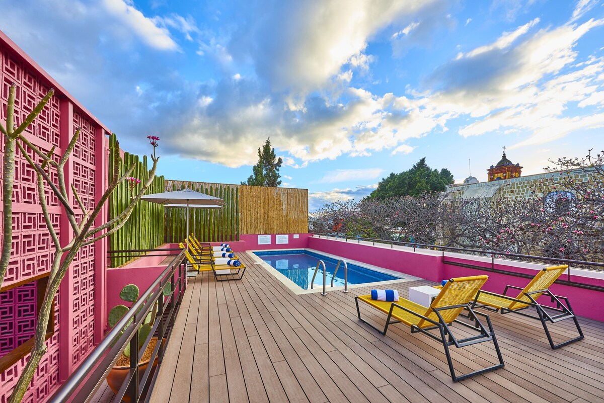 City Centro Oaxaca hotel pool area | Best Places to Stay in Oaxaca City