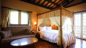 Premium bedding, down comforters, individually decorated