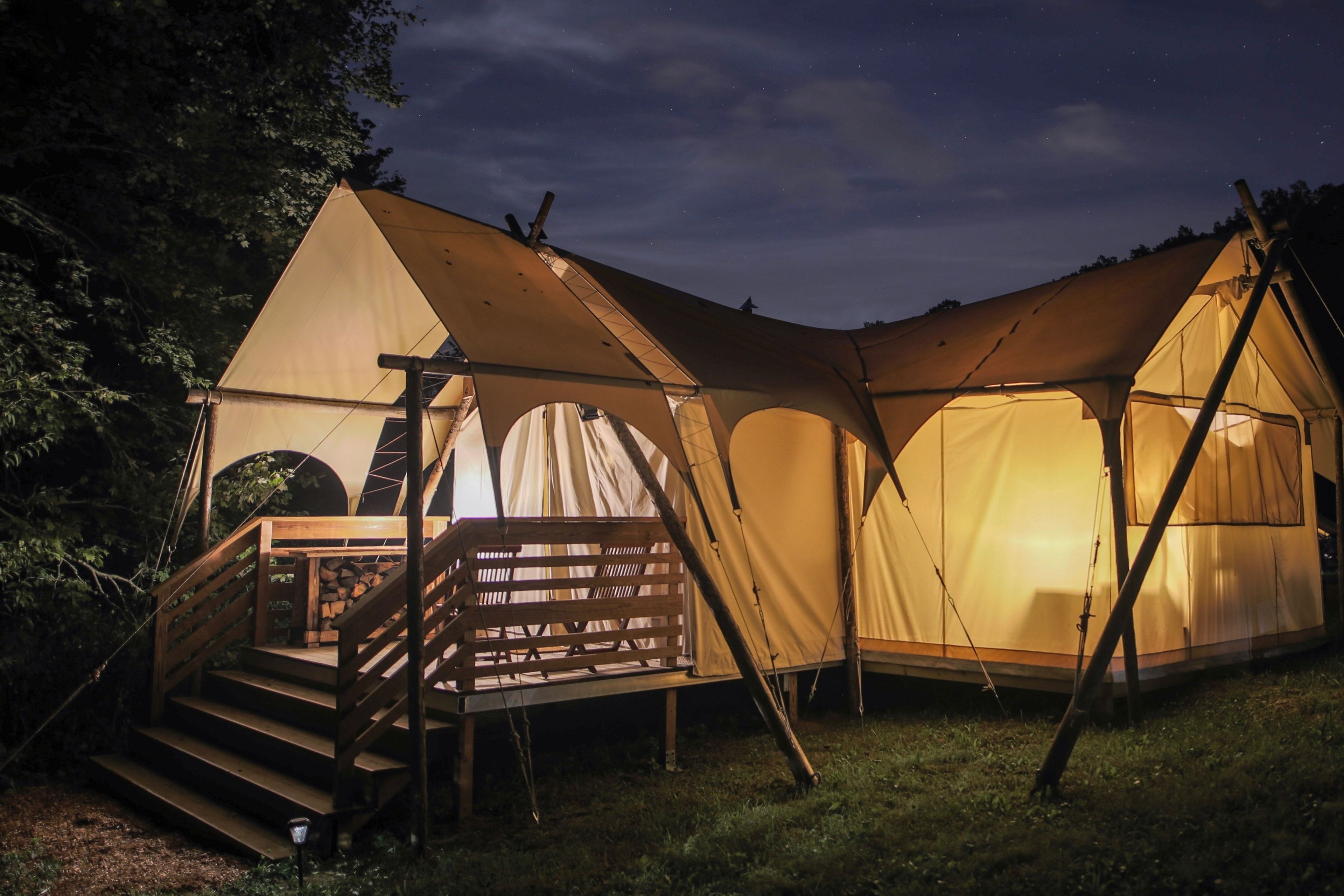 tent camping smoky mountains