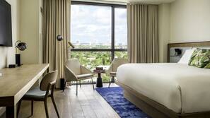 Down comforters, pillowtop beds, in-room safe, desk