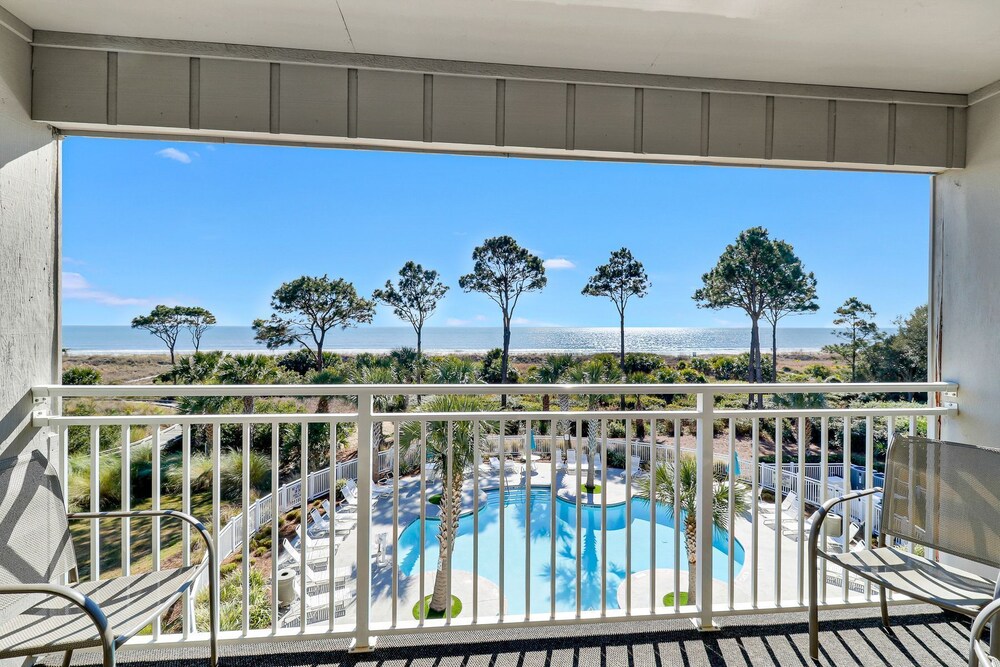 Panoramic Oceanfront View!  Beach front Heated Pool!