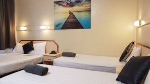 Desk, iron/ironing board, free WiFi, linens