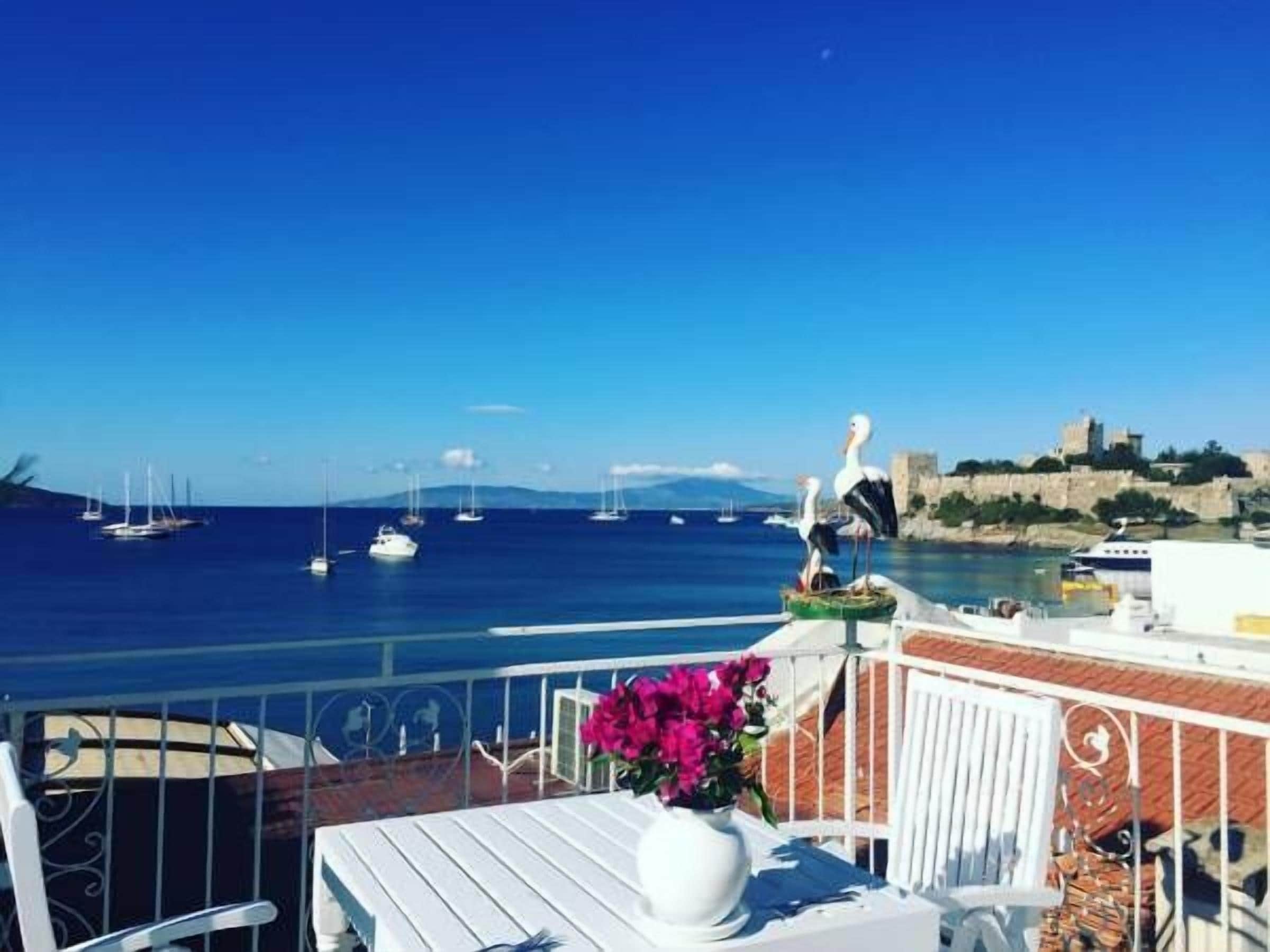 White and Blue Bodrum in Bodrum City, Turkey
