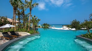 Indoor pool, seasonal outdoor pool, cabanas (surcharge), pool umbrellas