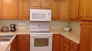 Fridge, microwave, coffee/tea maker, rice cooker
