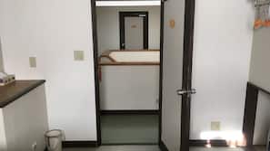 Desk, laptop workspace, blackout drapes, free WiFi