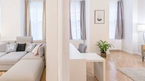 30-inch flat-screen TV with cable channels, TV