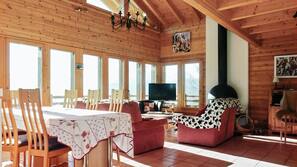 Fireplace, DVD player