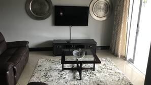 55-inch LCD TV with satellite channels, DVD player