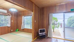 Flat-screen TV, DVD player