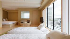 In-room safe, desk, blackout curtains, soundproofing