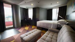 In-room safe, desk, laptop workspace, iron/ironing board
