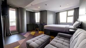In-room safe, desk, laptop workspace, iron/ironing board