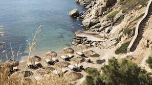 Plage privée, sable blanc, massages sur la plage