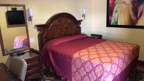 Desk, blackout drapes, iron/ironing board, free WiFi