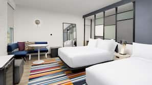 Premium bedding, pillow top beds, in-room safe, blackout curtains