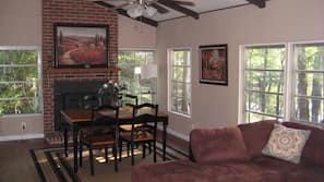 TV, fireplace, DVD player