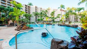Outdoor pool, pool cabanas (surcharge), pool loungers