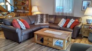 TV, fireplace, DVD player, toys