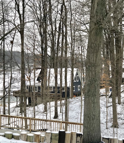 Privacy Wooded Lakefront Log Cabin 3 Lakes 4 Br 2 Ba Sleeps 12