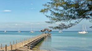 Private beach, white sand, free beach shuttle, beach bar