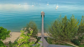 Private beach, white sand, free beach shuttle, beach bar
