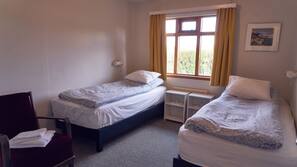 Blackout drapes, iron/ironing board, free WiFi, linens