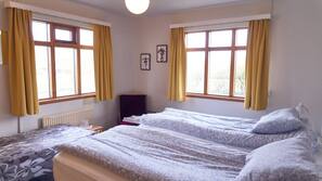 Blackout drapes, iron/ironing board, free WiFi, linens