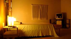 Frigobar, ferros/tábuas de passar roupa, roupa de cama