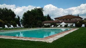 Piscina stagionale all'aperto, lettini
