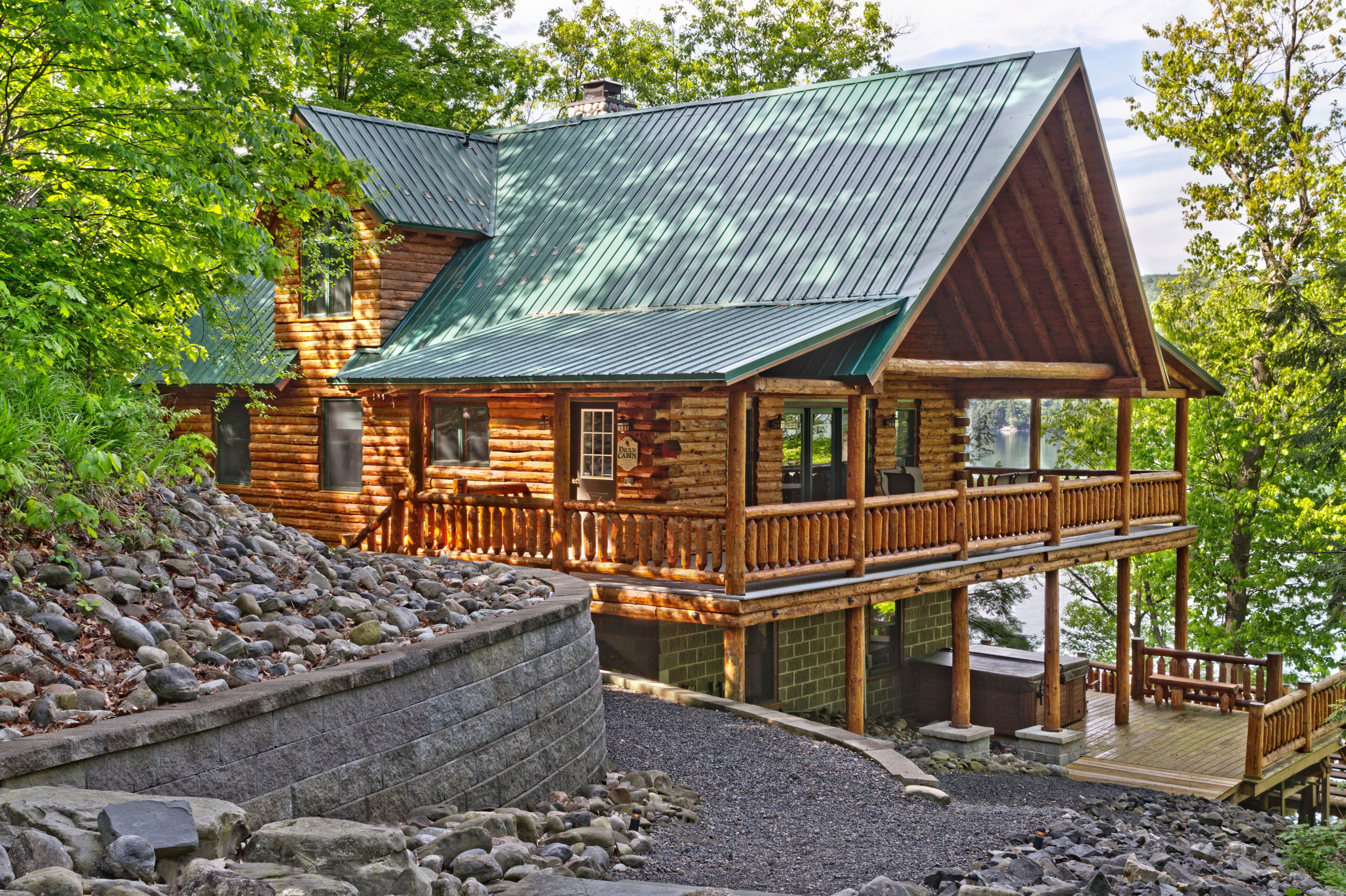 Luxury Log Cabin in the Woods on Skaneateles Lake in ...