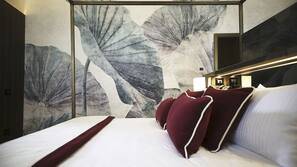 Frette Italian sheets, premium bedding, down duvet, pillow top beds
