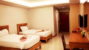 Minibar, desk, blackout drapes, free WiFi