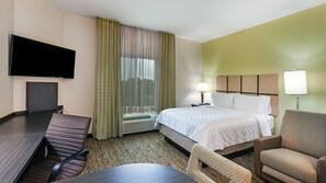Desk, blackout drapes, iron/ironing board, free WiFi
