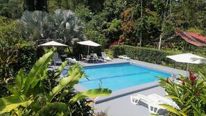 Una piscina al aire libre