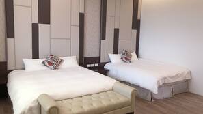 Premium bedding, desk, blackout drapes, iron/ironing board