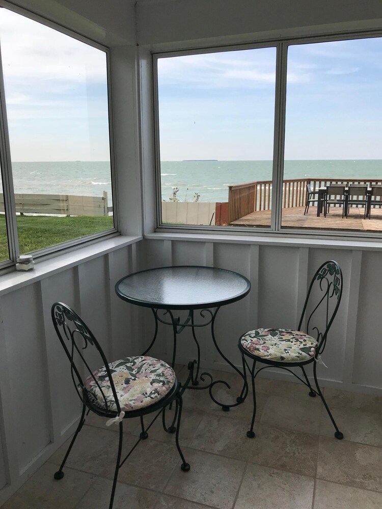 Updated Cottage with Large Deck & Private Beach on Caseville's Sand