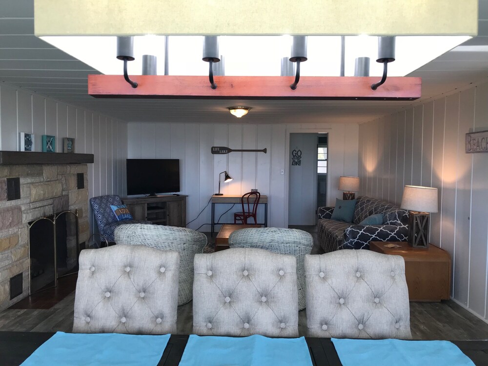 Updated Cottage with Large Deck & Private Lakefront on Caseville's Sand