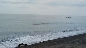 Di pantai dan pasir hitam