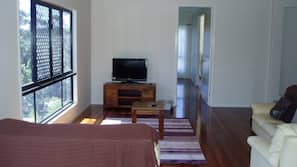 Flat-screen TV, DVD player
