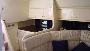 Fridge, coffee/tea maker, cookware/dishes/utensils