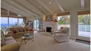 TV, fireplace, video-game console, DVD player
