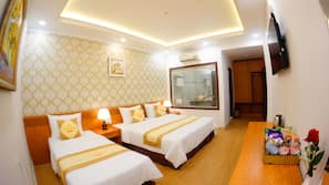 Minibar, desk, blackout drapes, free WiFi