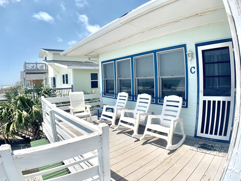 Almost Heaven  OCEANFRONT C Free WIFI Toes In The Sand Directly on BEACH Pets OK