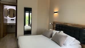 Premium bedding, down comforters, memory foam beds, minibar