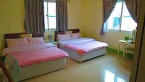 Shower, free toiletries, hair dryer, slippers