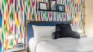 Pillow top beds, in-room safe, blackout curtains, soundproofing